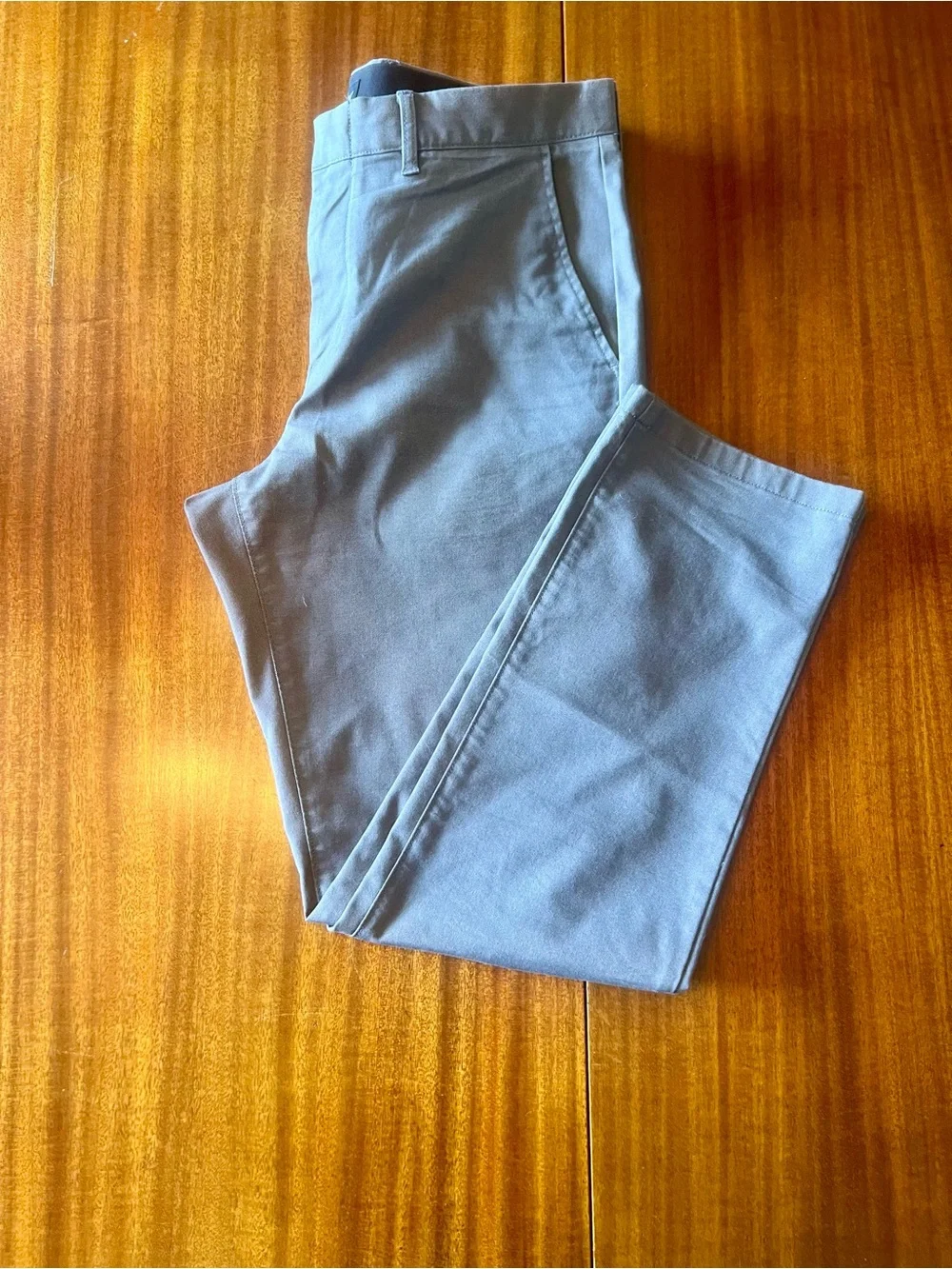 EUC J. Crew Men’s Straight Leg Oxford Tech Pants in Blue Grey